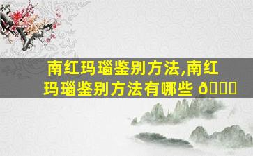 南红玛瑙鉴别方法,南红玛瑙鉴别方法有哪些 🐞